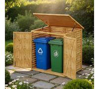 Garden Sanctuary 4.4x3.5ft Fir Wood Trash Bin Shed
