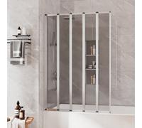 Garden Sanctuary 5 Folding Panel Bath Glass Shower Screen 120Cm W X 140Cm D