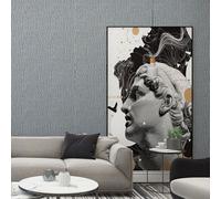 Garden Sanctuary Beige Gray Linen Texture Pvc Wallpaper Plain Effect Waterproof Self Adhesive Wallpaper Roll 5M²