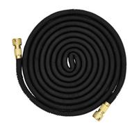 Garden Sanctuary Black Expandable Garden Hose With Solid Brass Fittings Extended Length 15M