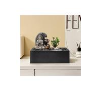 Garden Sanctuary Buddha Zen Tabletop Water Fountain with LED Light & Tealight Holder in Natural Garden Sanctuary Natural
