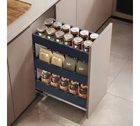 Garden Sanctuary Grey Aluminium 3 Tier Slide Out Shelf,pantry Shelves Drawers,heavy Duty Under Sink Storage Organizer, 25Cm W X 43Cm L X 45Cm H