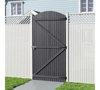 Garden Sanctuary Grey Arch Top Timber Fence Gate With Latch & Anti Sag Support 105Cm X 210Cm