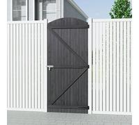 Garden Sanctuary Grey Coated Arch Top Timber Gate With Latch & Anti Sag Support 90Cm X 210Cm