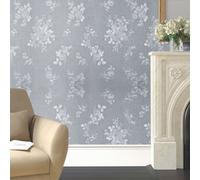 Garden Sanctuary Grey Floral Wallpaper 3D Rose Flower Patterned Pvc Self Adhesive Wallpaper 2.25M²