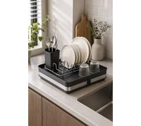 Garden Sanctuary Kitchen Expandable Organizer Dish Drainer Rack in Black Garden Sanctuary Black
