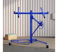 Garden Sanctuary Maximum 150 Pounds Heavy Duty Rolling Panel Hoist Jack Tool 16Ft Blue Drywall Lifter