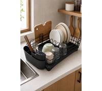 Garden Sanctuary Multifunctional 2 Tier Detachable Dish Drainer Rack in Black Garden Sanctuary Black