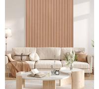 Garden Sanctuary Non-Woven 3D Wood Slat Wallpaper Roll Modern Adhesive Wall Accent 10M X 60Cm