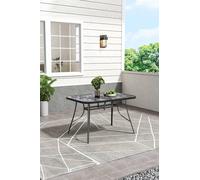 Garden Sanctuary Outdoor Tempered Glass Marble Garden Dining Table | Size: Medium Garden Sanctuary Multicolor M