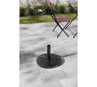 Garden Sanctuary Petal Pattern Concrete Filled Garden Umbrella Stand in Black Garden Sanctuary Black