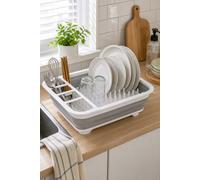 Garden Sanctuary Plastic Collapsible Dish Rack Drainer in Grey Garden Sanctuary Grey