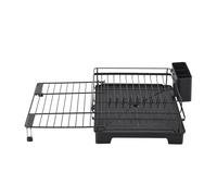 Garden Sanctuary Retractable Dish Drainer with Drying Tray in Black Garden Sanctuary Black