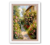Garden Sanctuary Romantic Framed Wall Art Print A3 (42×29.7cm) White, Wall Decor for Living Room, Bedroom, Office & Home, Ready to Hang, Art Gift
