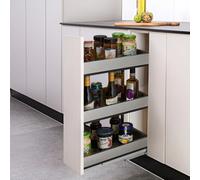 Garden Sanctuary Sliver 3 Tier Aluminium Pull Out Cabinet Organiser,slide Out Fixed Pantry Shelves Drawers 20 Cm W X 43 Cm D X 45 Cm H