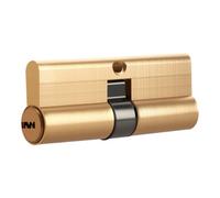 Garden Sanctuary Solid Euro Cylinder Single Open Copper Cylinder Door Lock Cylinder Gold Coated (L) 8Cm