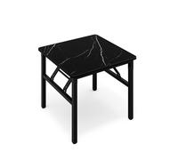 Garden Sanctuary Square 60cm Folding Coffee Table with Marble Effect Top in Black Garden Sanctuary Black