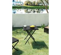 Garden Sanctuary Square Folding Outdoor Rattan Bistro Dining Table in Black Garden Sanctuary Black