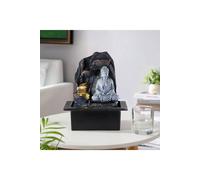 Garden Sanctuary Tabletop Buddha Decor Indoor Water Fountain in Grey Garden Sanctuary Grey