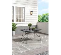 Garden Sanctuary Tempered Glass Marble Outdoor Garden Table in Black | Size: Medium Garden Sanctuary Black M