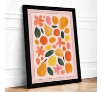 Garden Scatter Botanical Framed Wall Art Print A1 (84.1×59.4cm) Black, Wall Decor for Living Room, Bedroom, Office & Home, Ready to Hang, Art Gift