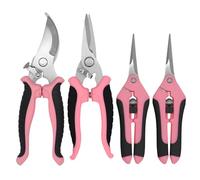 Garden Scissors Secateurs Pruning Shears: 4pcs Hedge Trimmers Set with Stainless Steel Blades for Flowers, Roses and Bonsai, Ideal for Women and Professional Gardeners