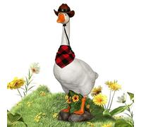 Garden sculpture, adjustable neck, realistic and weather-resistant, goose motif garden statue with base, as a birthday and Mother's Day gift, yard, lawn, backyard, courtyard, lawn