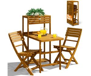 Garden seating group 3-piece acacia wood FSC®-certified foldable