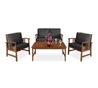Garden seating group Atlas 4-piece anthracite acacia wood FSC®-certified