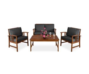Garden seating group Atlas 4-piece anthracite acacia wood FSC®-certified