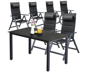 Garden seating group Bern Premium 7-piece anthracite aluminium
