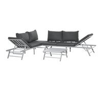 Outsunny 3 Pcs Garden Seating Set With Sofa Lounge Table Outdoor Patio In Grey Grey