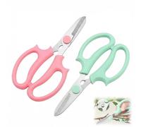 Garden Secateurs Pruning Shears, 2 Pack Stainless Steel Bypass Pruners Professional Gardening Scissors, Florist Scissors for Fresh Flowers, Hand Pruner Snip for Bonsai Trimming & Thorn Removal