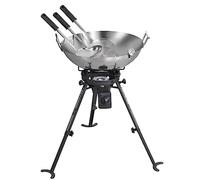 Garden Secrets Complete Wok Set Includes Wok & High Power Burner with Adjustable and Removable Legs- Outdoor Wok Set with 45cm Carbon Steel Wok & LPG Regulator