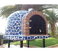 Garden Secrets Mediterrani Blue Mosaic - Outdoor Wood Fired Pizza Oven - 110cm Insulated