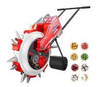 Garden Seeder Accurate Planting Manual Seeder Fertilizer Applicator, Hand Push Garden Seeder Roller Seeding, Adjustable Seed Depth Corn Planter for Gardener