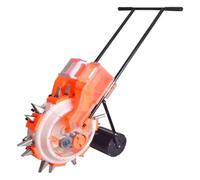 Garden Seeder Accurate Planting Manual Seeder Fertilizer Applicator, Hand Push Roller Seeding with Adjustable Seed Depth for Corn Planting