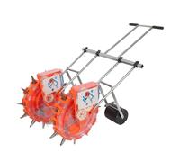 Garden Seeder Double Wheels Precision Roller Seeding, Fertilizer Applicator, Thickened Handle, Adjustable Plant & Row Spacing for Soy, Peanut, Corn