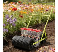 Garden Seeder for Small Seeds - Hand Push Precision Planter with Adjustable Depth, 1 to 6 Rows, Ideal for Vegetables like Coriander, Cabbage, and Radish