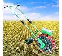 Garden Seeder - Hand-Push with Adjustable Depth and 6 Mouths for Efficient Seed and Fertilizer Planting