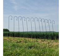 12 x Shepherds Crook Black Metal Garden Border Hooks (1.5m)