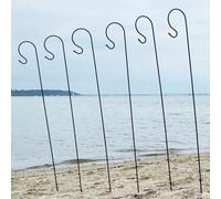 Garden Selections 6 X Shepherds Crook Black Metal Garden Lantern Border Hooks (1M)