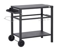 Beliani Garden Serving Trolley Staletti Metal Black, Black