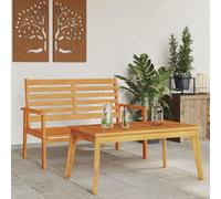 Garden set brown solid acacia wood table 103x58x45cm sofa chair 120x68x81 oiled