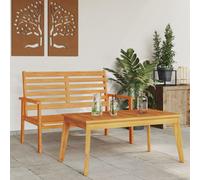 Garden set brown solid acacia wood table 103x58x45cm sofa chair 120x68x81 oiled