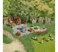 Garden set with garden gnomes HO/OO Gauge Busch 1835