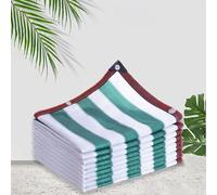 Garden Shade Net - UV Resistant Breathable Tear-Resistant Grommeted Shade Cloth for Wind Break and Plant Protection (5x11m Green & White)