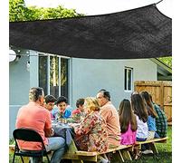 Garden Shade Sail Shading Net with Grommets for Patio Hole distance 1m with Grommets, Heat-insulating Mesh Tarp for Greenhouses, Courtyards and Flowers Plants,black-4x4m