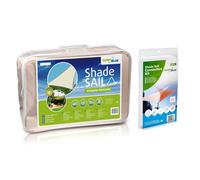 Garden Shade Sail UV Polyester Triangle 3.6m Cream and Mounting Accessories