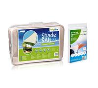 Garden Shade Sail UV Polyester Triangle 3.6m Cream with Mounting Accessories